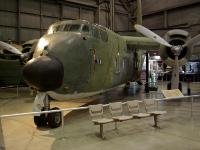 The De HAVILLAND C-7A CARIBOU was a twin-engine short-takeoff-and-landing (STOL) utility transport built by De Havilland Canada.   It could carry 26 fully equipped paratroops, 20 litter patients or more than three tons of equipment.  The C-7A on display is a SE Asia combat veteran and was flown to the museum in May 1983. : 2009-11-04 USA Air Force Museum