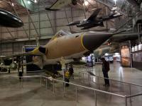 The Thunderchief on display began operational service in 1964. In 1967 it joined the 355th Tactical Fighter Wing in Thailand where it flew combat missions for nearly three years. During this time, it became one of a select few USAF aircraft to claim three MiG kills. : 2009-11-04 USA Air Force Museum