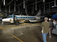 The LOCKHEED VC-140B JETSTAR on display carried Presidents Richard Nixon, Gerald Ford, Jimmy Carter and Ronald Reagan a number of times, although it was not the primary presidential aircraft. Whenever the President was aboard, it flew under the radio call sign Air Force One. : 2009-11-04 USA Air Force Museum