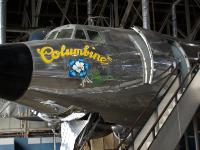 on Nov. 24 1954, Mrs. Eisenhower christened it  Columbine III  in honour of the official flower of Colorado, her adopted home state.  Columbine III  served as the presidential aircraft until President Eisenhower left office in January 1961. It remained in service transporting government officials and visiting foreign dignitaries throughout the world until it was retired to the museum in 1966. : 2009-11-04 USA Air Force Museum