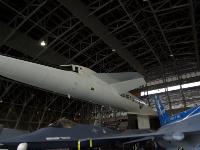 The NORTH AMERICAN XB-70 VALKYRIE  was conceived for the Strategic Air Command in the 1950s as a high-altitude bomber that could fly three times the speed of sound (Mach 3). Because of fund limitations  only two were built, not as bombers, but as research aircraft for the advanced study of aerodynamics, propulsion and other subjects related to large supersonic aircraft. : 2009-11-04 USA Air Force Museum