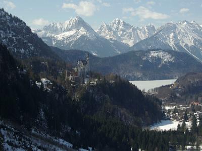 Neuschwanstein Castle from the cable car. Hohenschwangau Castle visible on the right.