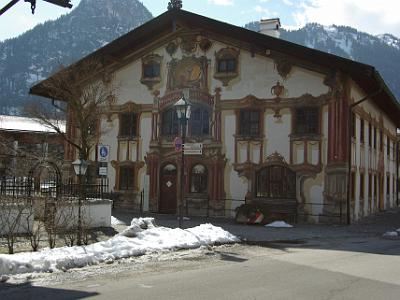 Oberammagauis is famous for its Lüftlmalerei (frescoes) of traditional Bavarian themes.