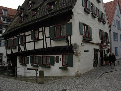 The most interesting building in Ulm, the Hotel Schiefes Haus (crooked house).