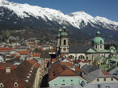 Mountains completely surround Innsbruck.