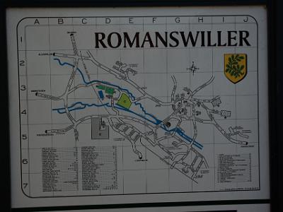 Friday 2009-04-03 &nbsp;&nbsp;&nbsp;  Walking tour of Romanswiller   After returning home, Michele takes Jenni, Bonnie and I for a walking tour of her village. First of all, the name Romanswiller translates roughly into Village of the Romans and some buildings in the village date from that era.