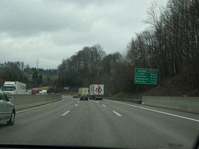 Thursday 2009-03-26&nbsp;&nbsp;&nbsp;  On the A1/A4 heading north out of Zurich   St Gallen is our destination at the eastern end of Switzerland.