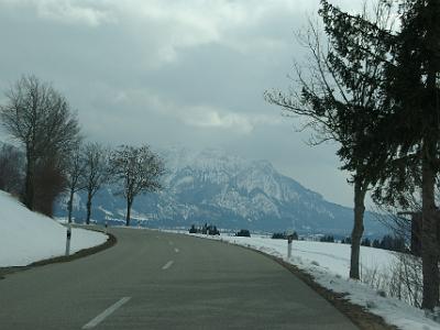 Thursday 2009-03-26  &nbsp;&nbsp;&nbsp; On the back roads in Germany   We approach Lake Forggensee, very near our destination.