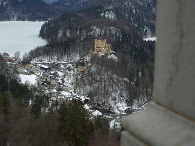 Friday 2009-03-27 &nbsp;&nbsp;&nbsp;   Schloß Neuschwanstein   We can also look back at the King's bedroom in Hohenschwangau Castle.