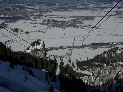 Saturday 2009-03-28 &nbsp;&nbsp;&nbsp;   Tegelberg Mountain cable car   The Tegelbergbahn has two cabs capable of transporting up to 44 persons each and are driven by a 2,540 KW engine. The tramway has a 38 meter high support pillar built of reinforced concrete.