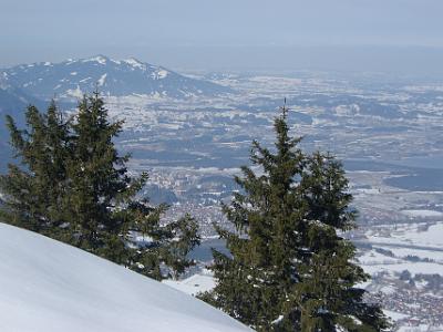 Saturday 2009-03-28 &nbsp;&nbsp;&nbsp;  at the top of Tegelberg Mountain  That's the town of  Füssen between the trees.