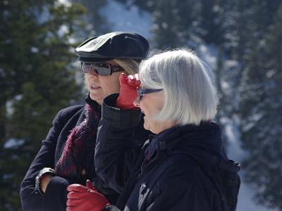 Saturday 2009-03-28&nbsp;&nbsp;&nbsp;  at the top of Tegelberg Mountain  Jenni and Bonnie appear to be surveying the mountain views.