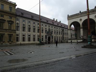 Sunday 2009-03-29&nbsp;&nbsp;&nbsp;     Munich City Centre   During his trial, Hitler was given unlimited time to speak and his popularity soared as he voiced nationalistic sentiments in his defence speech. A Munich personality became a nationally known figure and thus began Hitler's rise to power. The area in front of the Feldherrnhalle is where the shootings occurred . It was here that the      Blutfahne (Blood Flag)     came to be.