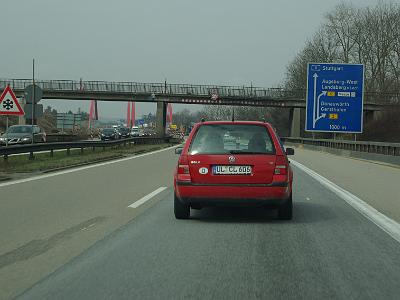 Tuesday 2009-03-31&nbsp;&nbsp;&nbsp;  A8 Autobahn going to Ulm   Today we followed Claus to his home city of ULM situated just over the Bavarian border in Baden-Württemberg state.