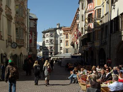 Wednesday 2009-04-01&nbsp;&nbsp;&nbsp;    Herzog Friedrich Straße Innsbruck Austria   We had lunch here and it was the first and only inedible meal I've had in Europe - a goulash soup. I bought a schnitzel sandwich and brought it back to the table.