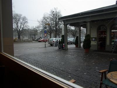 Wednesday 2009-03-25 &nbsp;&nbsp;Zurich Switzerland   It started snowing outside the Starbucks, so we waited inside for a while.  Once warm, we then trudged off into the cold with the next stop being the Grossmünster Church.