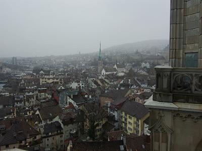 Wednesday 2009-03-25 &nbsp;&nbsp;Zurich Switzerland  Looking up the Eastern side of the Limmat River. The imposing building up to the right is Zurich University.