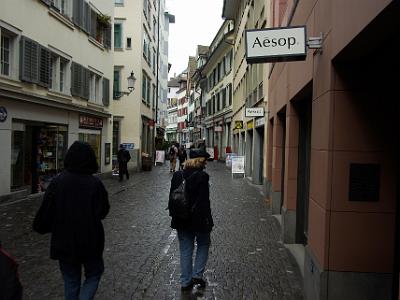 Wednesday 2009-03-25 &nbsp;&nbsp;Zurich Switzerland  What I really enjoy about the more progressive European cities and villages is the way so many of the streets are converted to pedestrian plazas.  Vehicular traffic flows much better and everyone is happier.