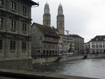 Wednesday 2009-03-25 &nbsp;&nbsp;Zurich Switzerland  The quaint house on the waterfront is the Haus zum Rüden (House for males).  It was built in 1348 and a society of noblemen met here from 1348 to 1400,  It is now a restaurant that caters for groups of various sizes in different rooms on different floors.