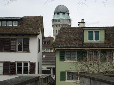 Wednesday 2009-03-25 &nbsp;&nbsp;Zurich Switzerland  From Lindenhof, we could see the Urania observatory. It was first commissioned in 1907 and is equipped with both a refracting and an optical telescope. The observatory is still in use with the telescopes and the dome having been recently restored.