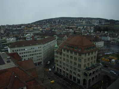 Wednesday 2009-03-25 &nbsp;&nbsp;Zurich Switzerland  To get to the tower, we enter a fancy restaurant and take the elevator to the top.