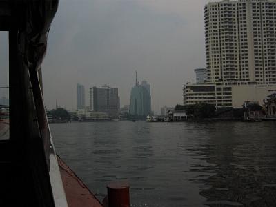 Tuesday 2009-04-07&nbsp;&nbsp;&nbsp;   Ferry ride on the Chao Phraya River, Bangkok   We catch a ferry back to Saphan Taksin train station for the bargain price of $1.50 per couple.