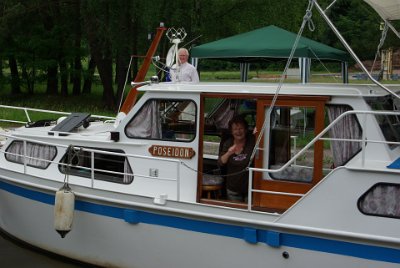 Sunday 13 June, 2010  We wave goodbye to Freddie and Marguerite as we set sail in the tour boat.