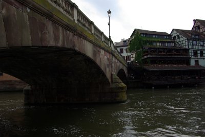 Monday 14 June, 2010  This is the Pont St Martin pedestrian bridge that connects the main island to a smaller island. A restaurant is located at the water's edge and  is named after the bridge. : 2010-06-14 Strasbourg