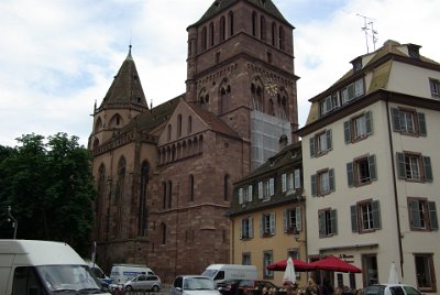 Monday 14 June, 2010  We walk towards the Strasbourg Cathedral and pass by the     Eglise Saint Thomas   , the main protestant church in Strasbourg. In 1524 the church became Lutheran with Martin Bucer, one of the most important figures of the    Protestant Reformation    serving as Pastor. : 2010-06-14 Strasbourg