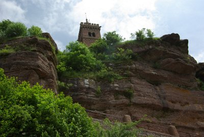 Wednesday 16  June, 2010     The Rocher of Dabo    sits on sandstone rock that formed 240-250 Mya when this part of Europe was under an ocean. The land uplifted about 60 Mya to form the Vosges and has steadily worn away since then. : 2010-06-16 Rocher of Dabo