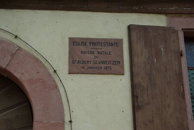 Tuesday 15  June, 2010  And this was his birthplace; Kaysersberg was part of Germany at the time.  He was a Lutheran (protestant) and received the 1952 Nobel Peace Prize for his philosophy of    Reverence for Life  . : 2010-06-15 voges