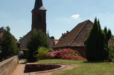 Wednesday 7 July, 2010 &nbsp;   This is the Simultaneous Church of the Assumption.  A simultaneous church is a church that hosts two Christian faiths, generally Catholic and Lutheran.  The church was first built in 1417 by Count Burckhardt of Lutzelstein. : 2010-07-07 JGR LA PETITE PIERRE