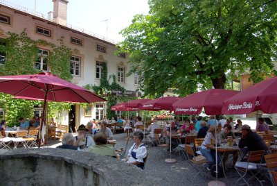 Sunday 27  June, 2010  This was a very pleasant place and the meals were very good as well. Notice the couple dressed in lederhosen and dirndl. : 2010-06-27 Rolf & Maria