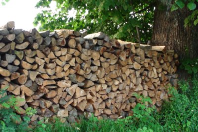 Tuesday 29  June, 2010  After dinner, Jenni wandered around the farm and took a few pictures. The wood piles are always stacked so neatly here. : 2010-06-30 JGR MUNICH