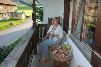 Thursday 24  June, 2010  For dinner we bought a few things and sat on the verandah outside our room and enjoyed a simple meal as the sun set slowly in the east. (I can not shake it - every instinct in my body tells me east is west).    Next stop: A beautiful day on Karwendel : 2010-06-24 Munich