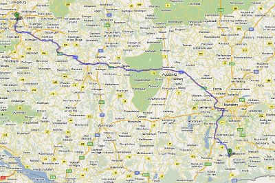 Friday 18 June, 2010  When we left Stuttgart it was raining heavily and this mucked up the satellite signal to our TomTom navigator. We eventually ignored it and followed the signs that said München and found our way to the A8. It rained the whole 270 kms to Wackersberg.