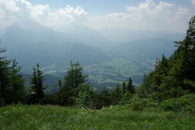 Friday 2 July, 2010  The town of Berchtesgaden is below us. : 2010-07-02 Eagles nest