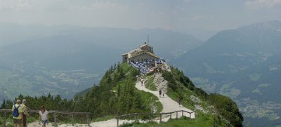 Friday 2 July, 2010  Hitler only visited the Kehlsteinhaus around 10 times, and most times for no more than 30 minutes. As a result of the lack of a close association with Hitler the property was saved from demolition at the end of WWII. : 2010-07-02 Eagles nest