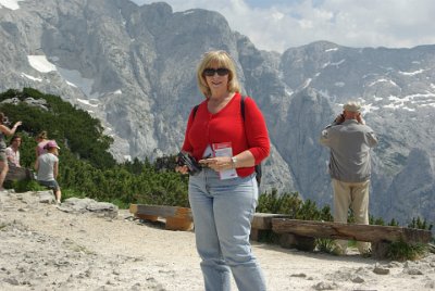 Friday 2 July, 2010  We walked around the top and the views were indeed spectacular, but so are the views from every other peak in the Bavarian/Austrian Alps. : 2010-07-02 Eagles nest