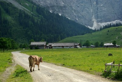 Friday 25  June, 2010  The delightful little village of     Eng    comes into view. It is 1227 metres above sea level. : 2010-06-25 Mittenvald