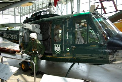 Wednesday 30  June, 2010 Bell UH-1D  More  than 16,000 Bell UH-1s were built from 1960 onwards, more than any other helicopter type in the world. The helicopter on display was operated by the Federal Border Patrol stationed at Schleissheim who  used it for border patrols, transport and medivac missions. : 2010-06-30 air museum