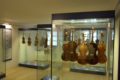 Sunday 20 June, 2010  This is a collection of rare violins, violas and cellos kept in atmospherically-controlled glass cases. : 2010-06-20 mittenwald