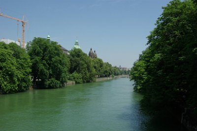 Saturday 3 July, 2010  This is the Isar on the other side of the island on which the Deutsches Museum is located. : 2010-07-03 Munchen-bonfire