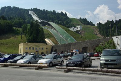 Thursday 1 July, 2010  Today our plan is to visit the Partnach Gorge. To get there we drive to the ski stadium in Garmisch-Partenkirchen and park the car in the stadium car park. : 2010-07-01 partnach-lindenberg