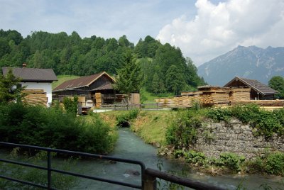 Thursday 1 July, 2010  Timber is a surprisingly large industry in the European Alps. It is carefully managed and harvested so that the countryside does not finish up looking like Spain. : 2010-07-01 partnach-lindenberg