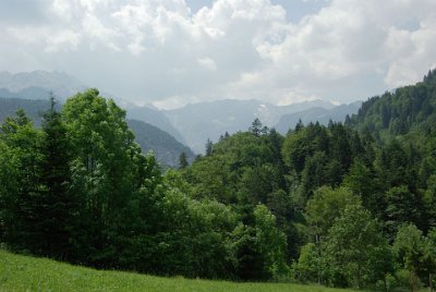 Thursday 1 July, 2010  Now we can recognise Zugspitze and the wondrous German/Austrian Alps. : 2010-07-01 partnach-lindenberg