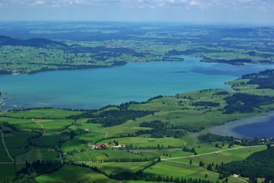 Wdnesday 23  June, 2010  The     Forggensee     is a man-made lake created in 1954 when the Lech river was dammed at the northern end. : 2006-06-23 Bavarian Alps