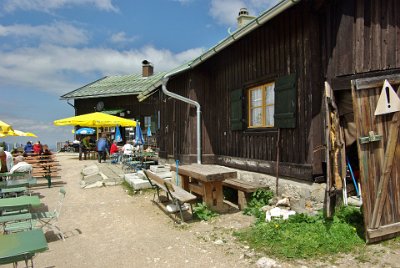 Wednesday 23  June, 2010   Not far from the Tegelbergbahn Station is Tegelberg house at 1720 metres. This building  was once the royal Bavarian hunting lodge of King  Maximilian II and it is now a restaurant. : 2006-06-23 Bavarian Alps