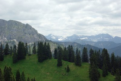 Wednesday 23  June, 2010  Looking south, there is still snow on the northern slopes. : 2006-06-23 Bavarian Alps