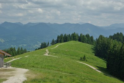 Wednesday 23  June, 2010  We walk down the hill but we are not sure if we are trespassing on private property or not. : 2006-06-23 Bavarian Alps